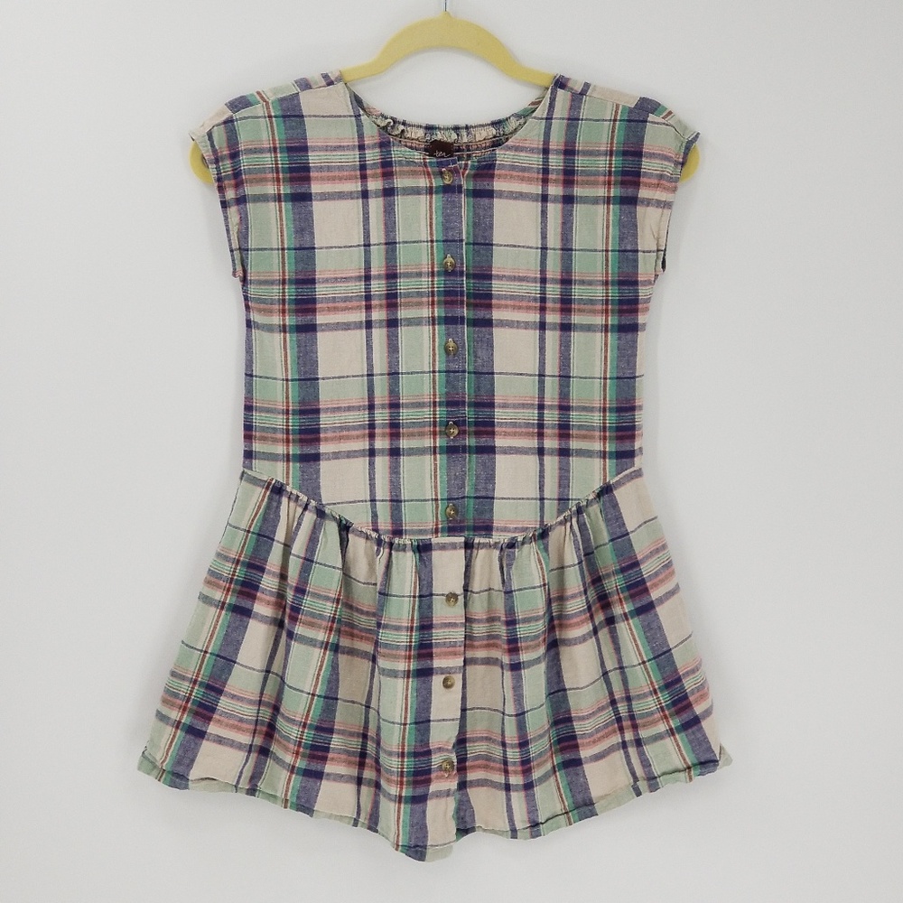 Tea Collection Girls Button Down Plaid Tunic Dress